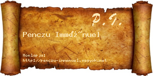 Penczu Immánuel névjegykártya